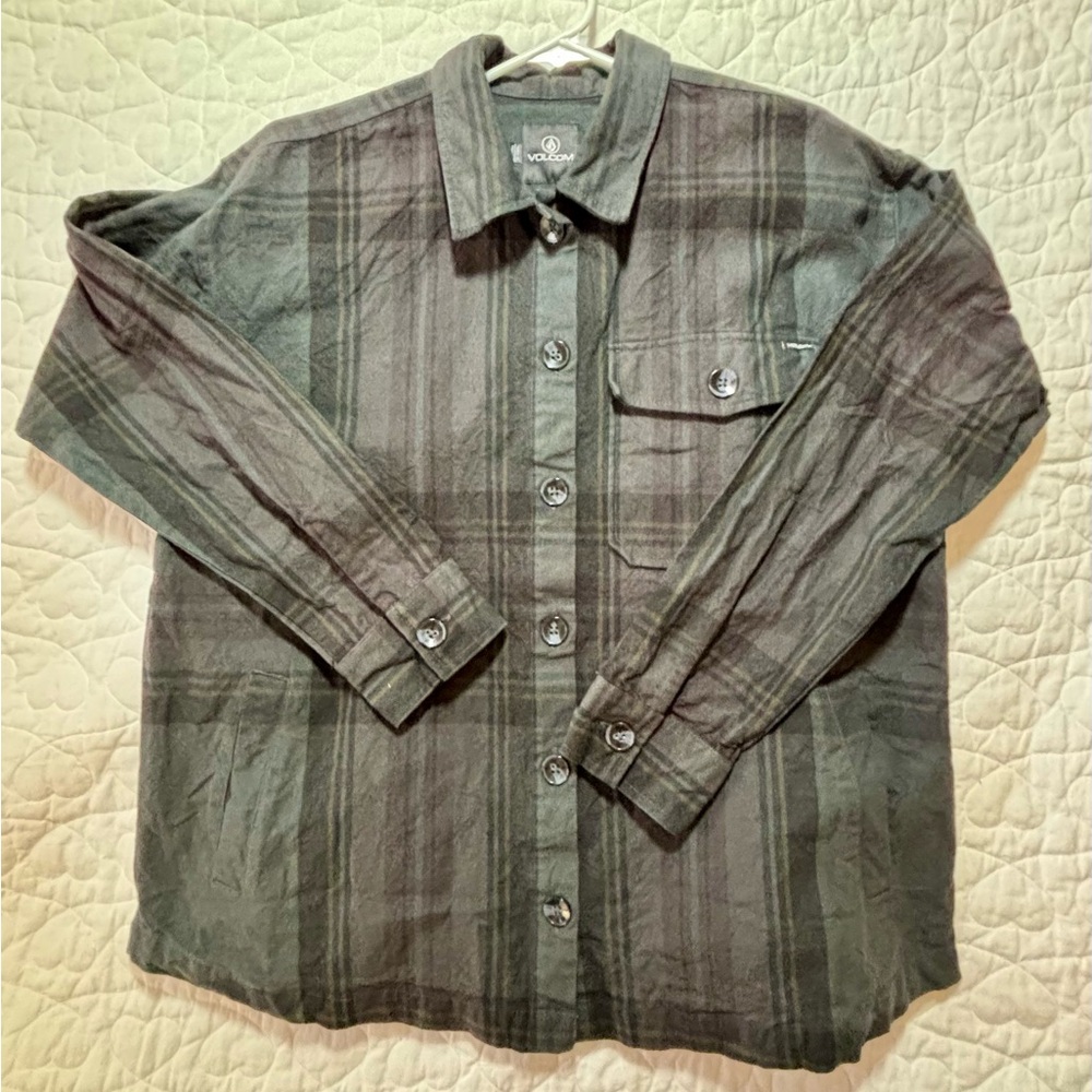 Volcom Heavy Flannel Shacket Women’s 10 Long Sleeve Heavy Weight